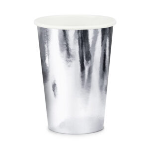 Vasos de papel plateado