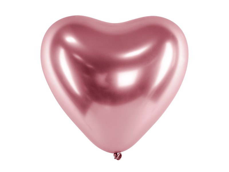 Globo corazon oro rosa brillante