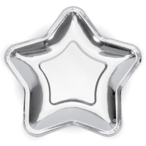 Platos de estrellas plateados